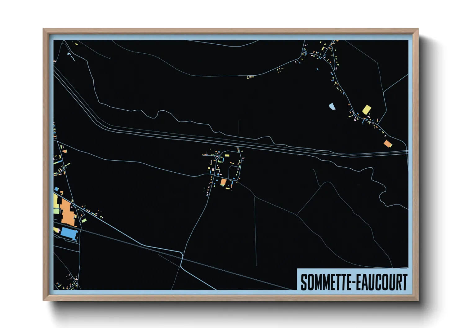 Une affiche de carte sur Sommette-Eaucourt