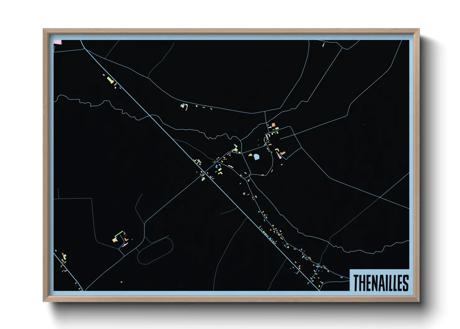 Une affiche de carte sur Thenailles