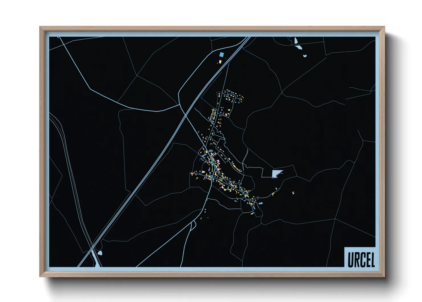 Une affiche de carte sur Urcel