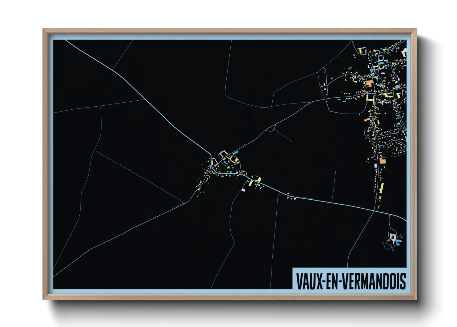 Une affiche de carte sur Vaux-en-Vermandois