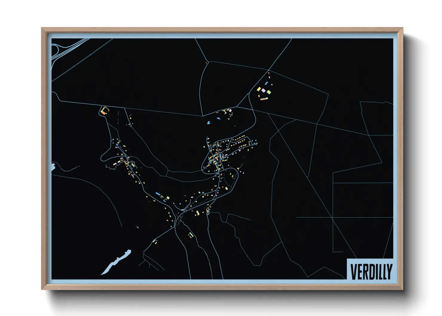 Une affiche de carte sur Verdilly