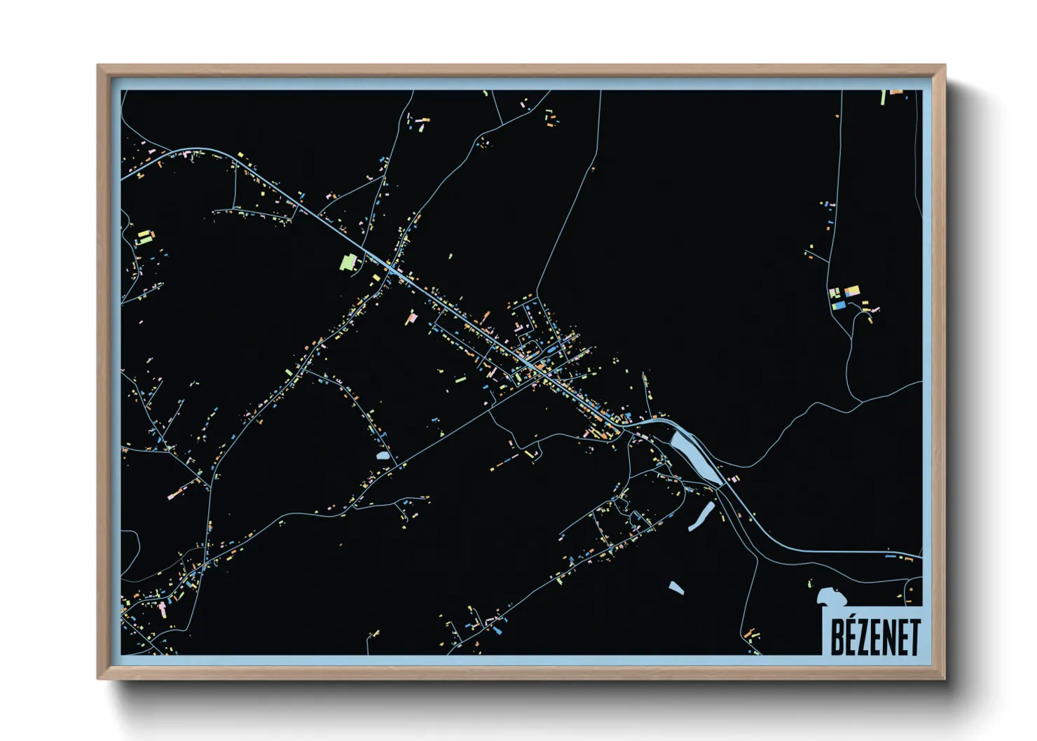 Une affiche de carte sur Bézenet