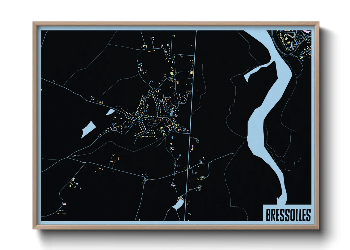 Une affiche de carte sur Bressolles