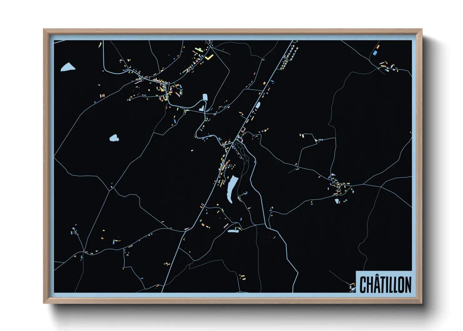 Une affiche de carte sur Châtillon