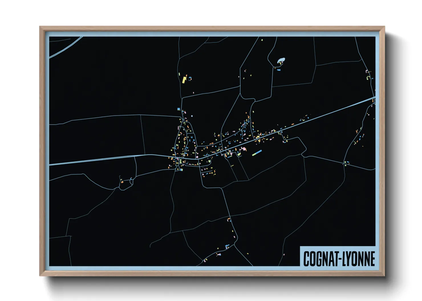 Une affiche de carte sur Cognat-Lyonne