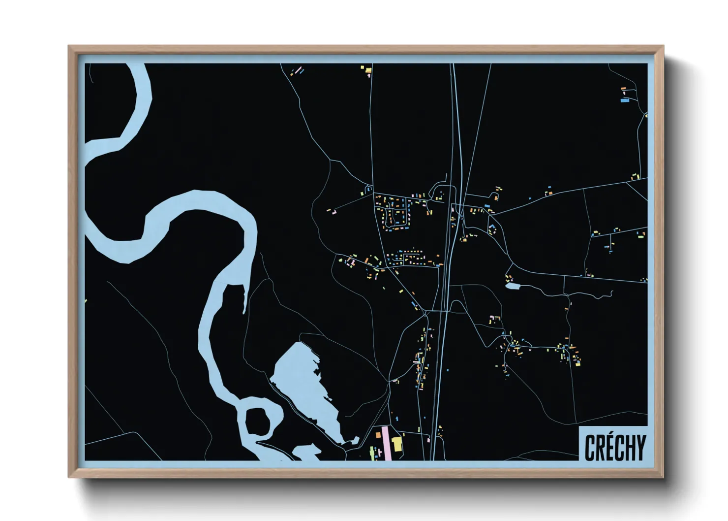 Une affiche de carte sur Créchy