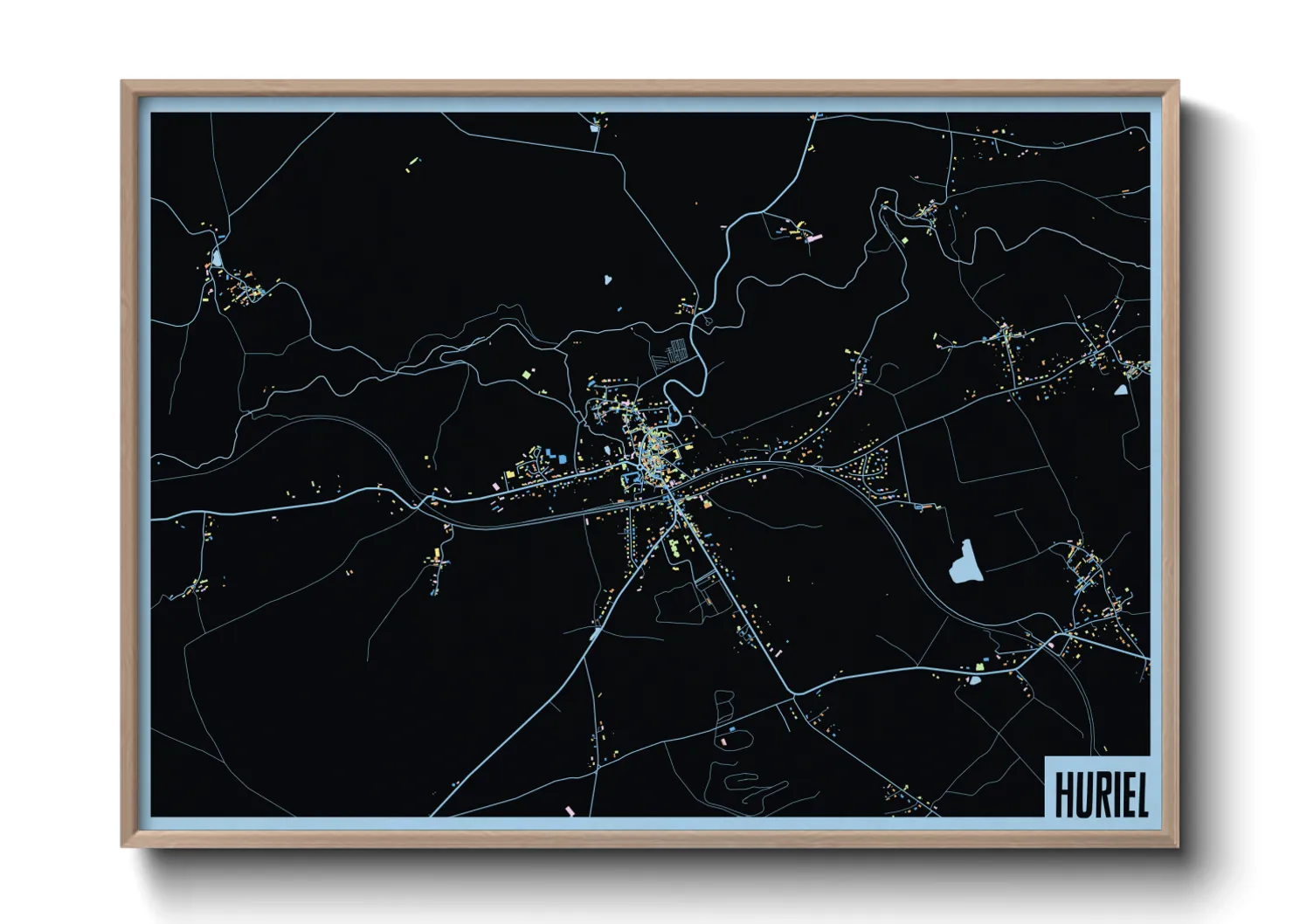 Une affiche de carte sur Huriel