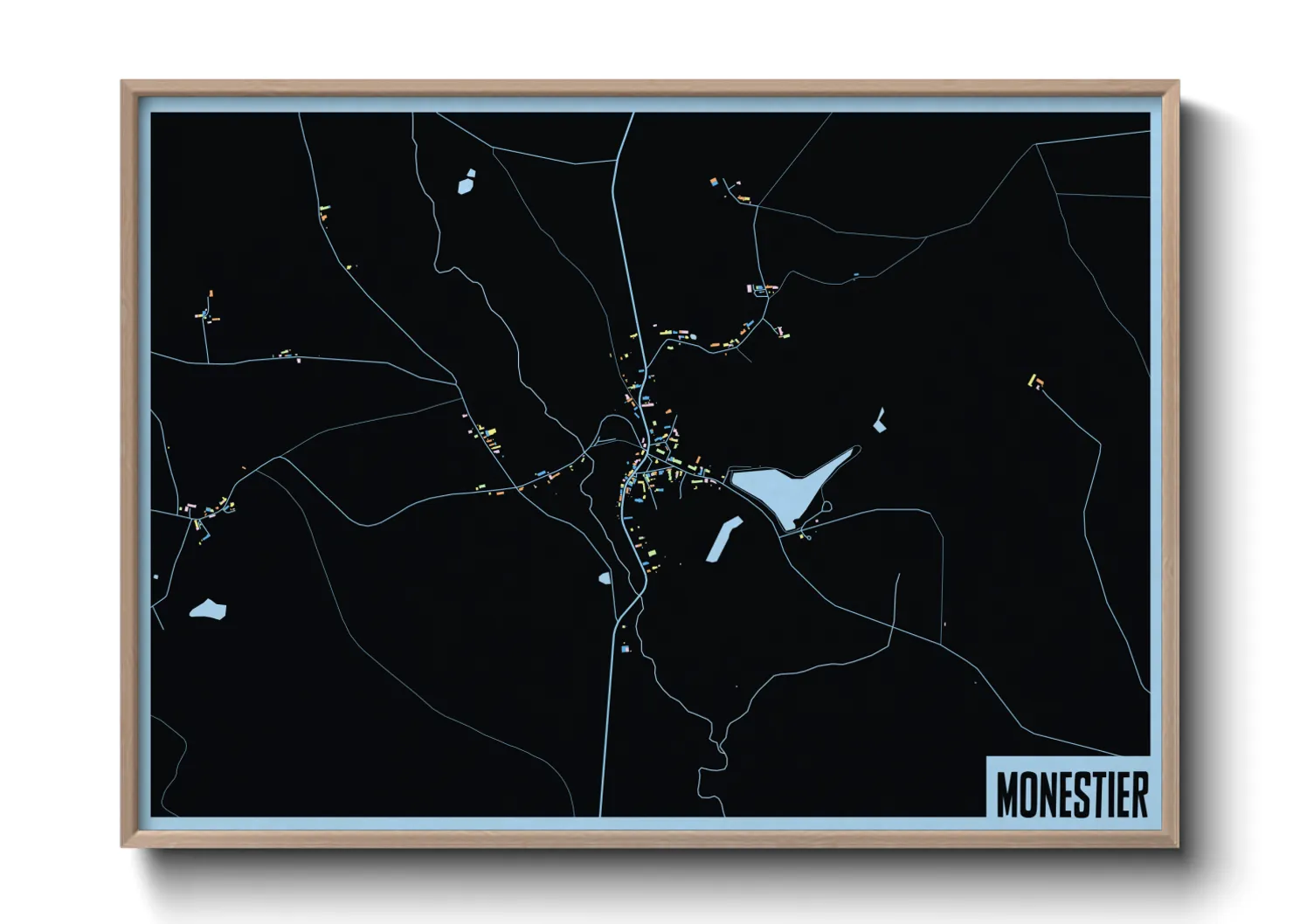 Une affiche de carte sur Monestier