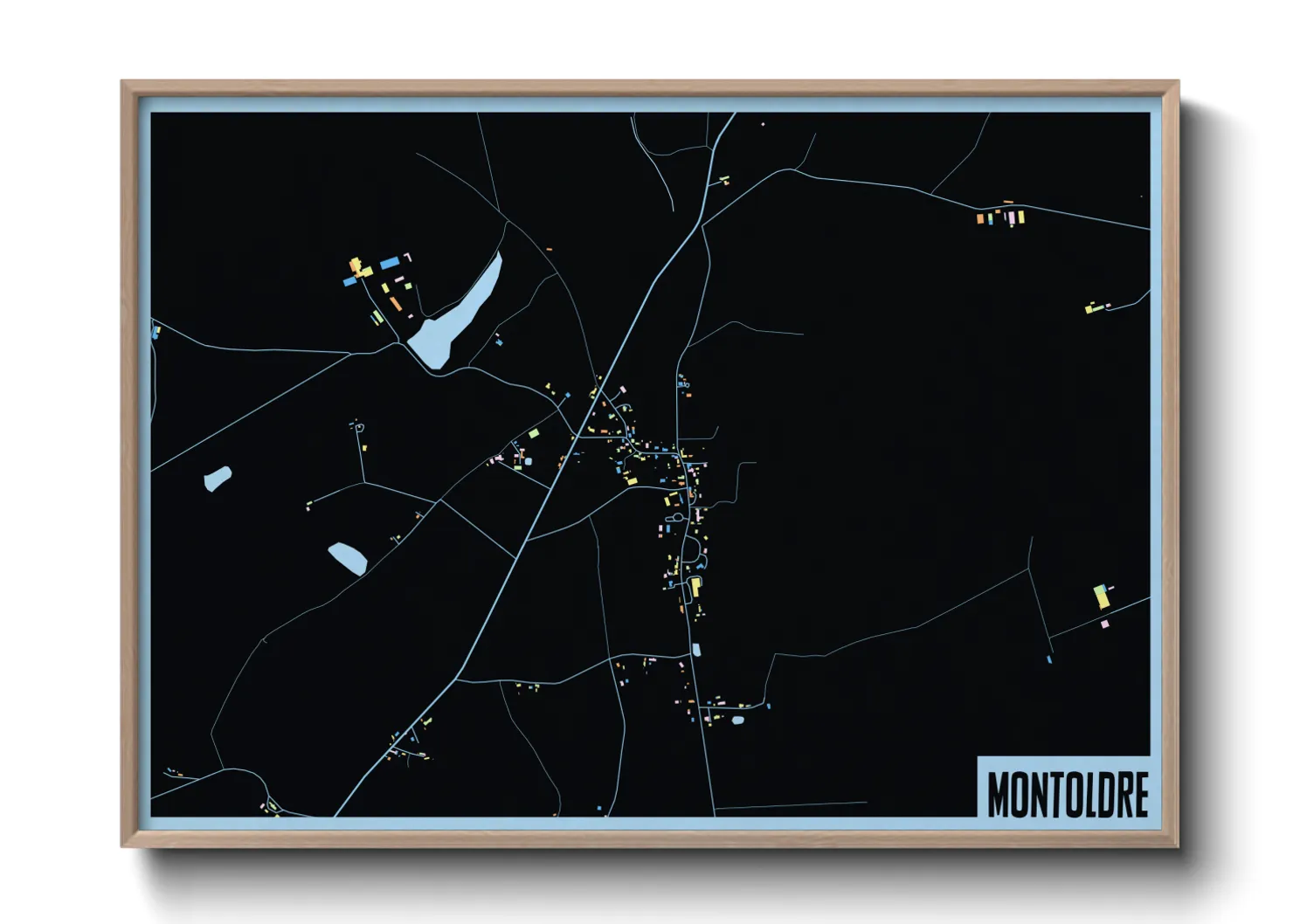 Une affiche de carte sur Montoldre