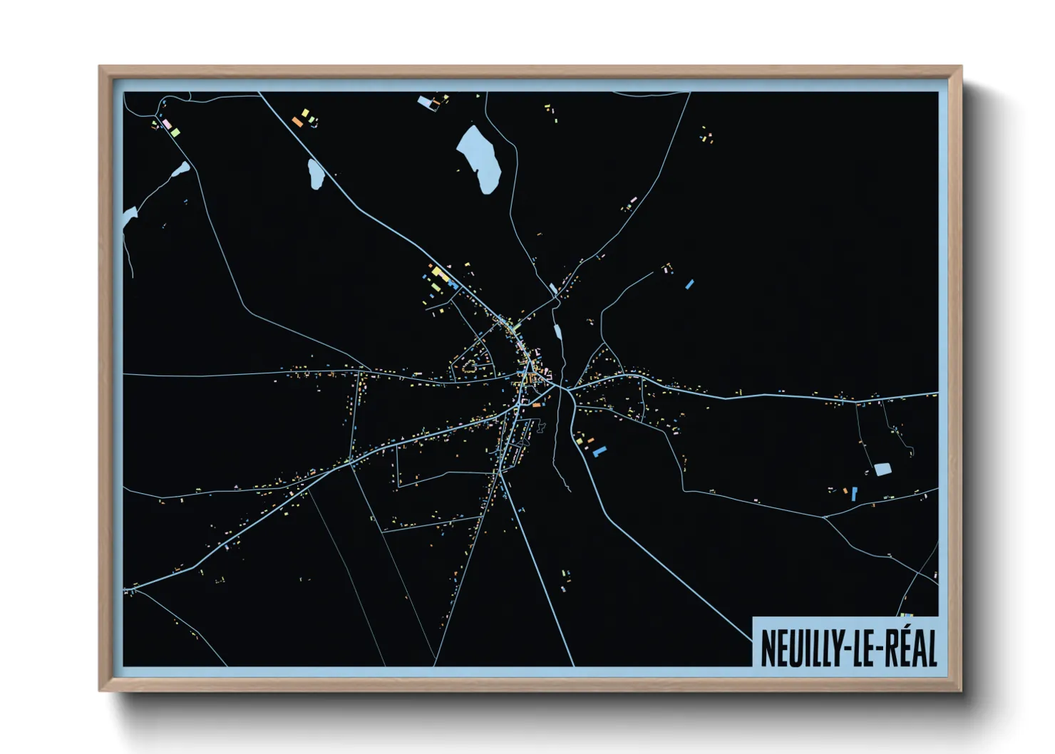 Une affiche de carte sur Neuilly-le-Réal