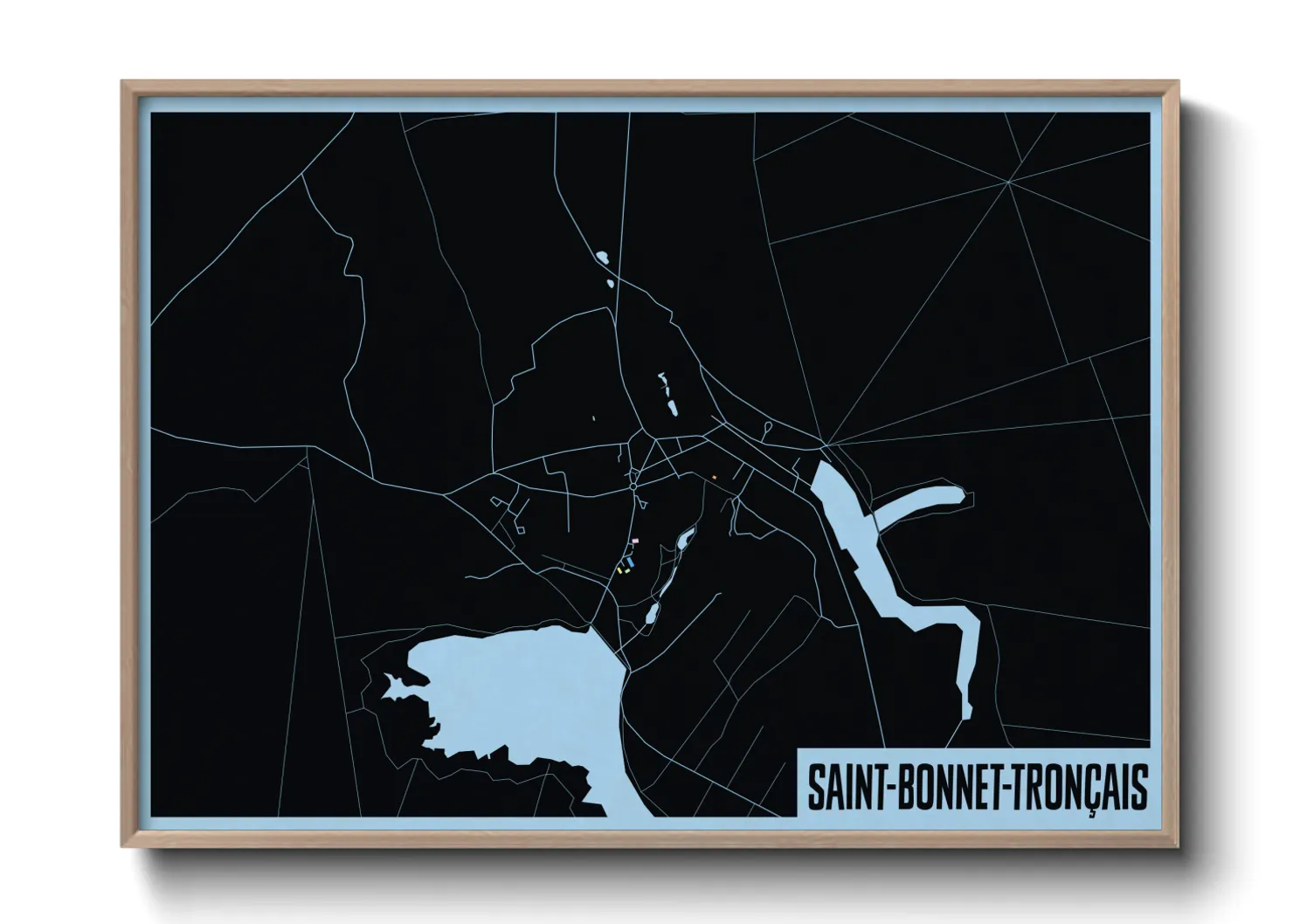 Une affiche de carte sur Saint-Bonnet-Tronçais