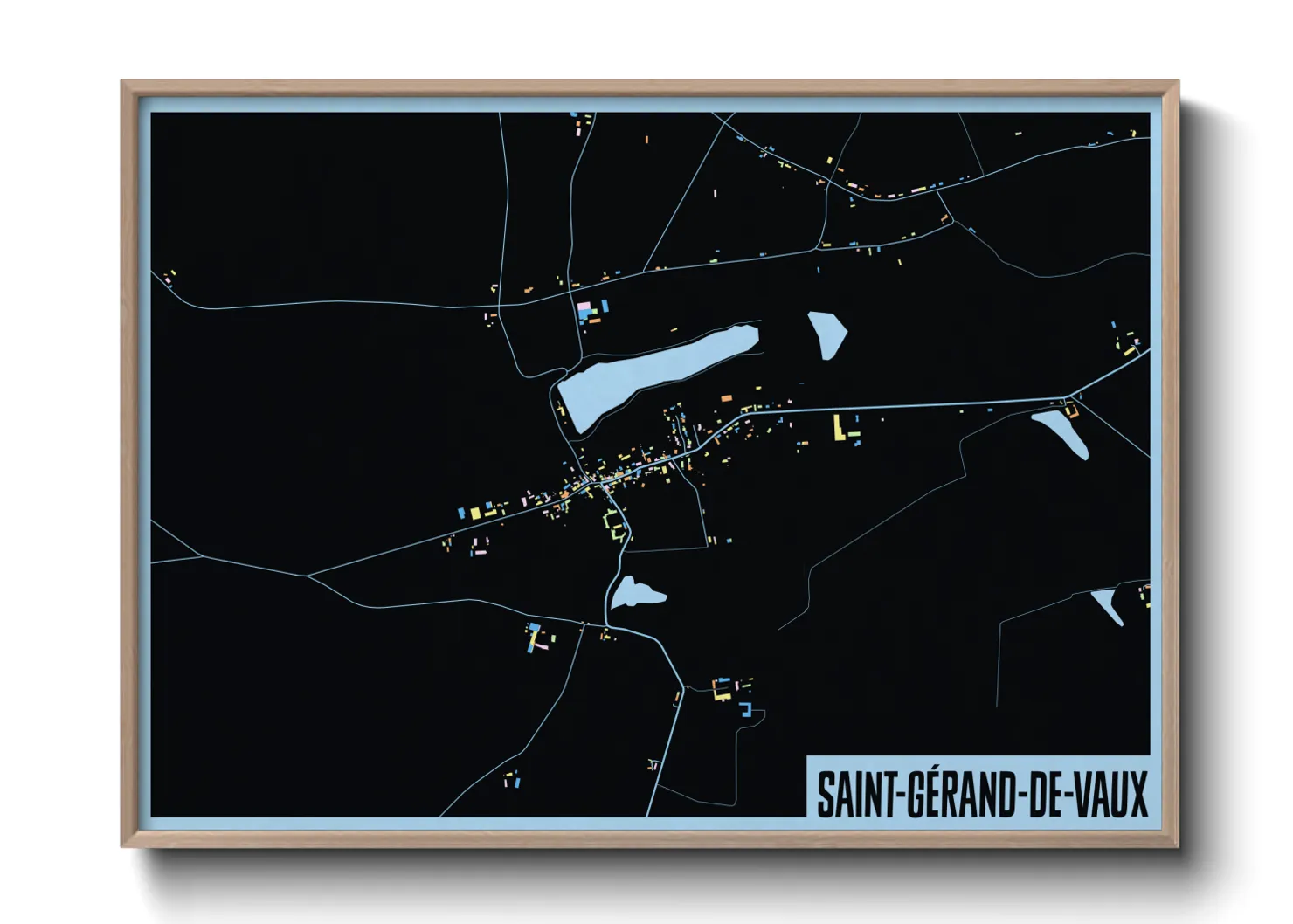 Une affiche de carte sur Saint-Gérand-de-Vaux