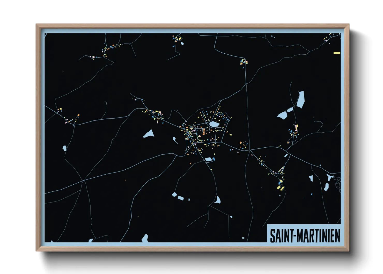 Une affiche de carte sur Saint-Martinien
