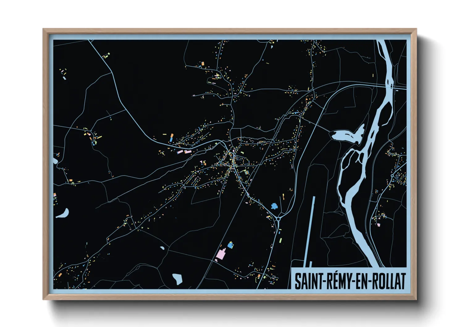 Une affiche de carte sur Saint-Rémy-en-Rollat