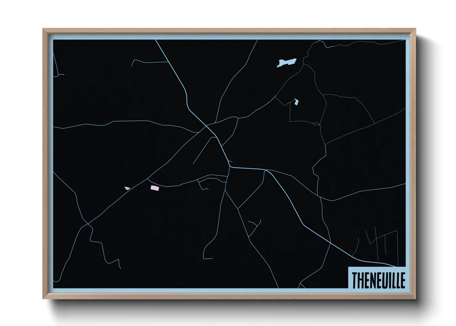 Une affiche de carte sur Theneuille