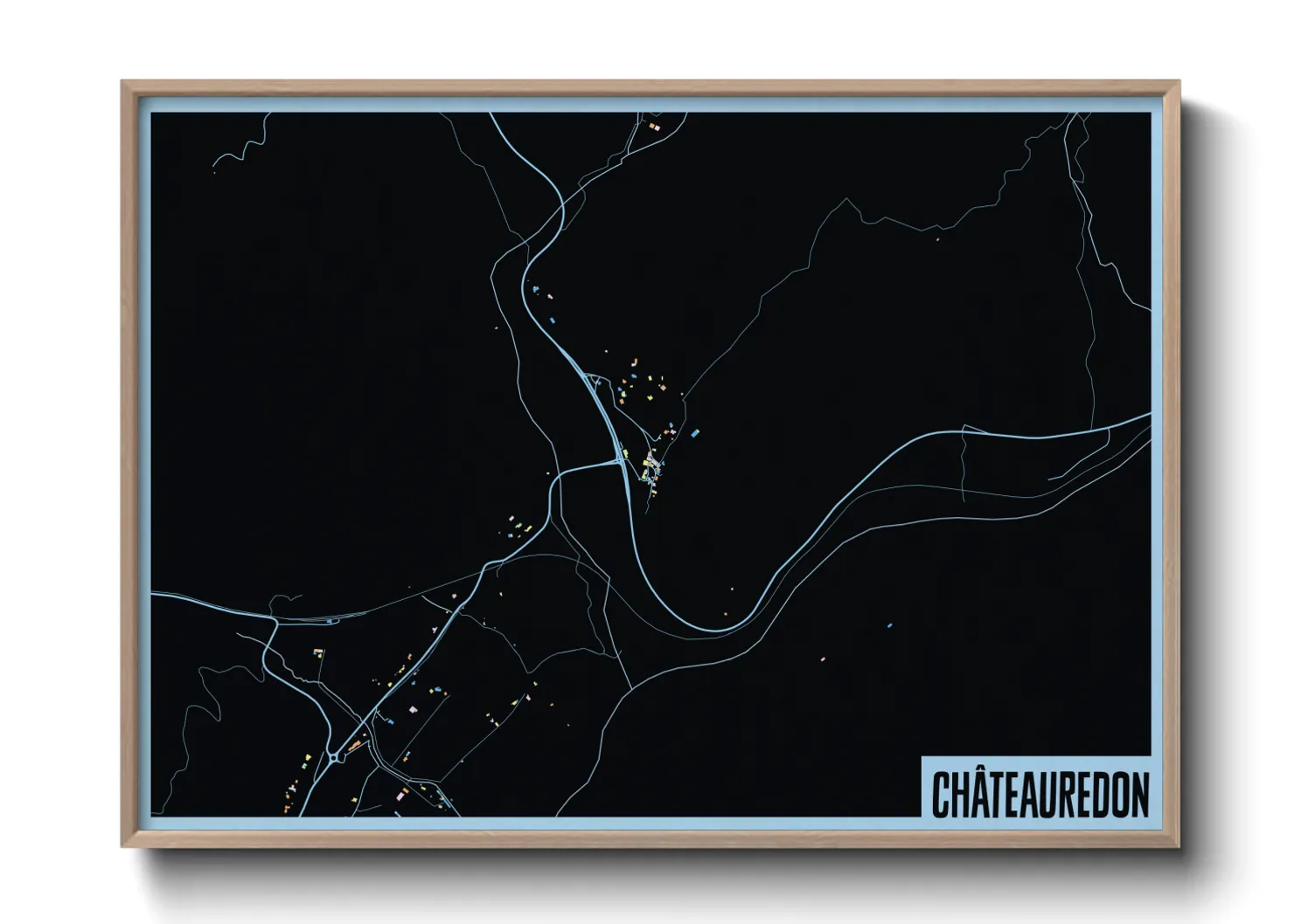 Une affiche de carte sur Châteauredon