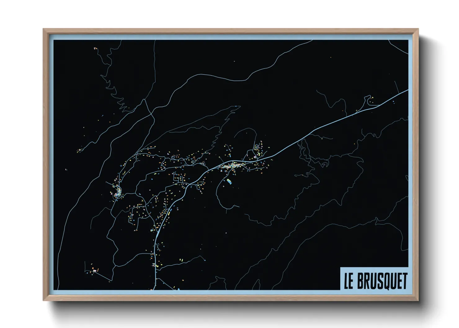 Une affiche de carte sur Le Brusquet