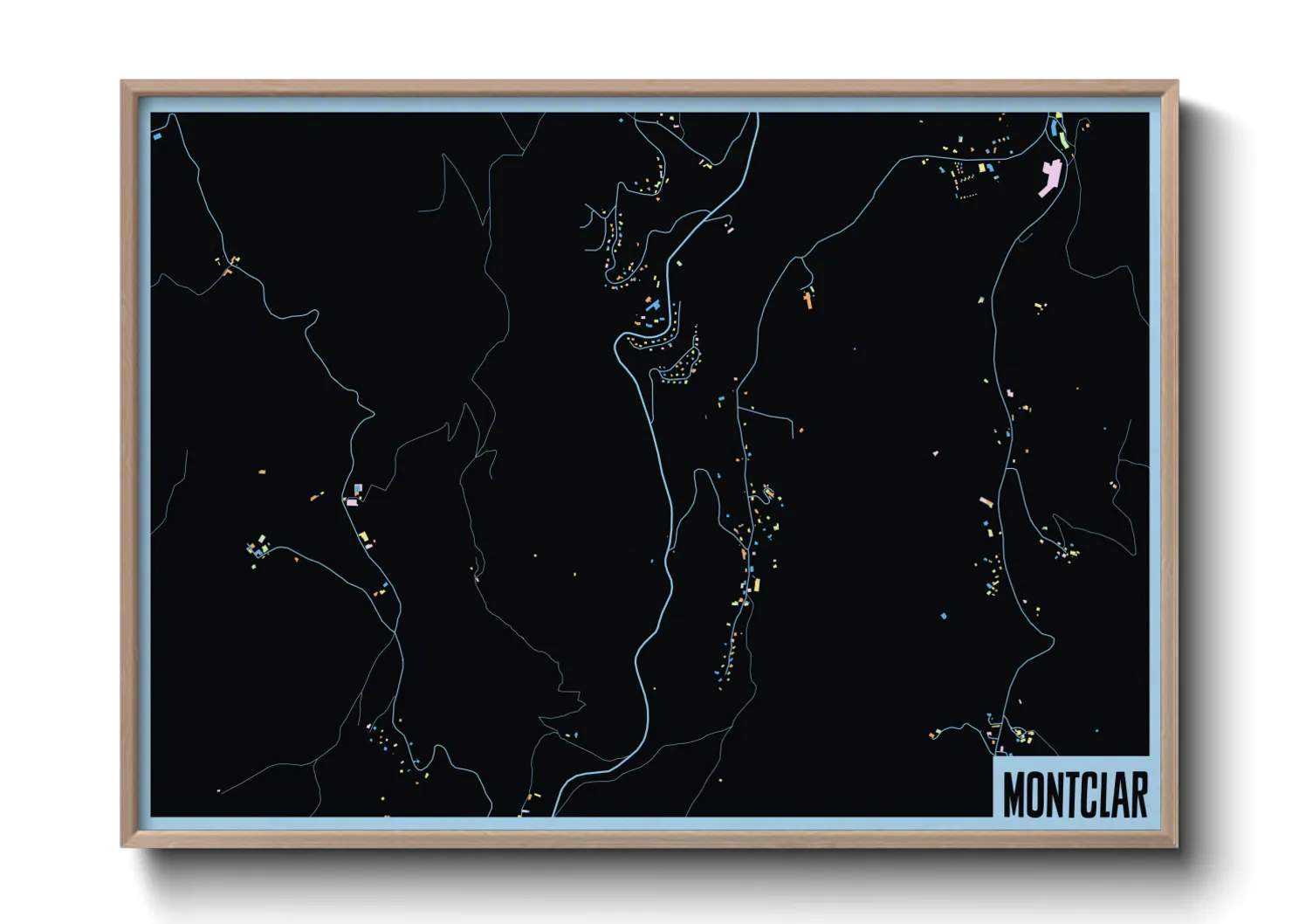 Une affiche de carte sur Montclar
