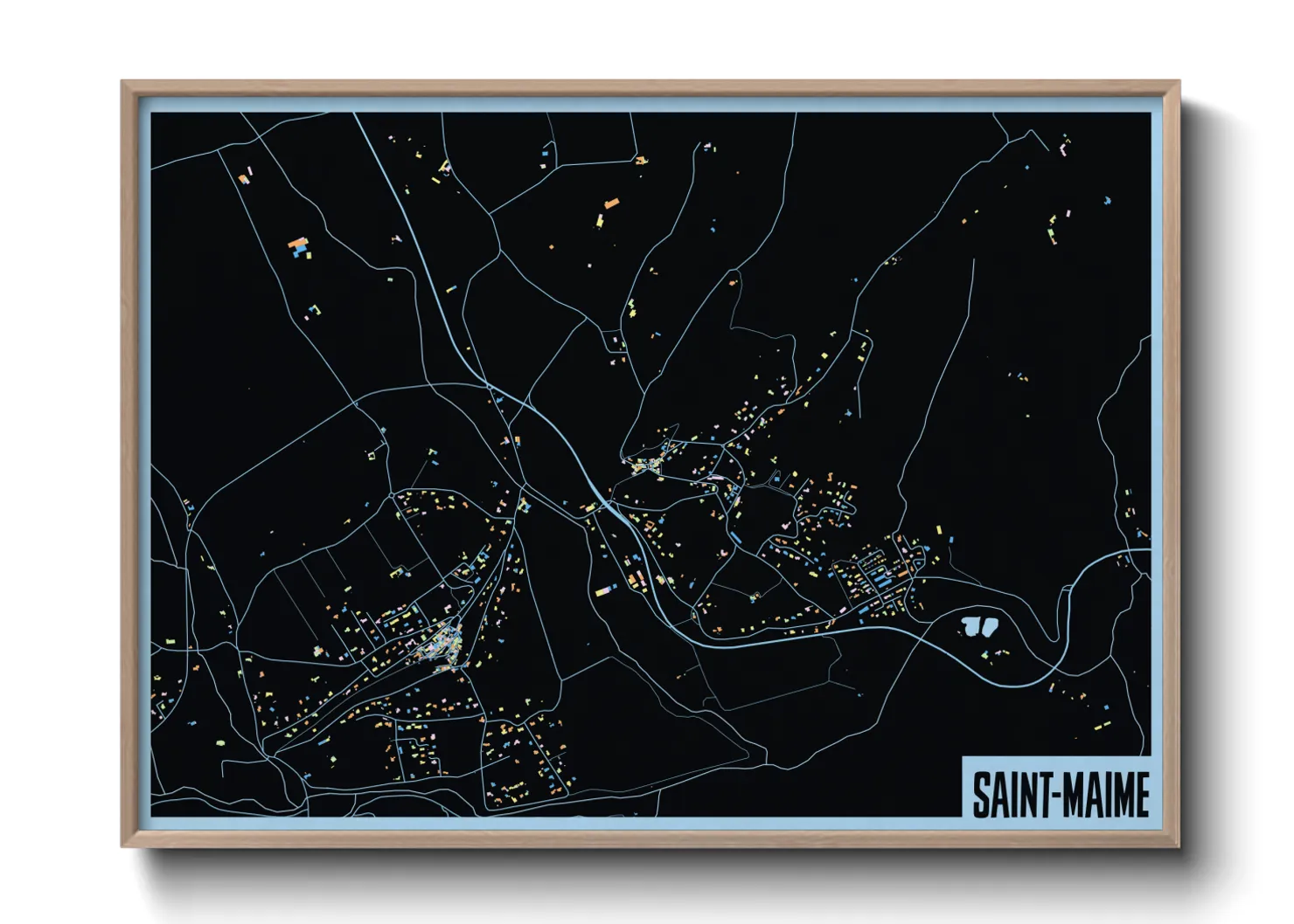 Une affiche de carte sur Saint-Maime
