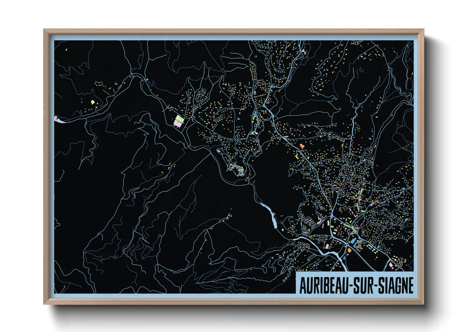 Une affiche de carte sur Auribeau-sur-Siagne