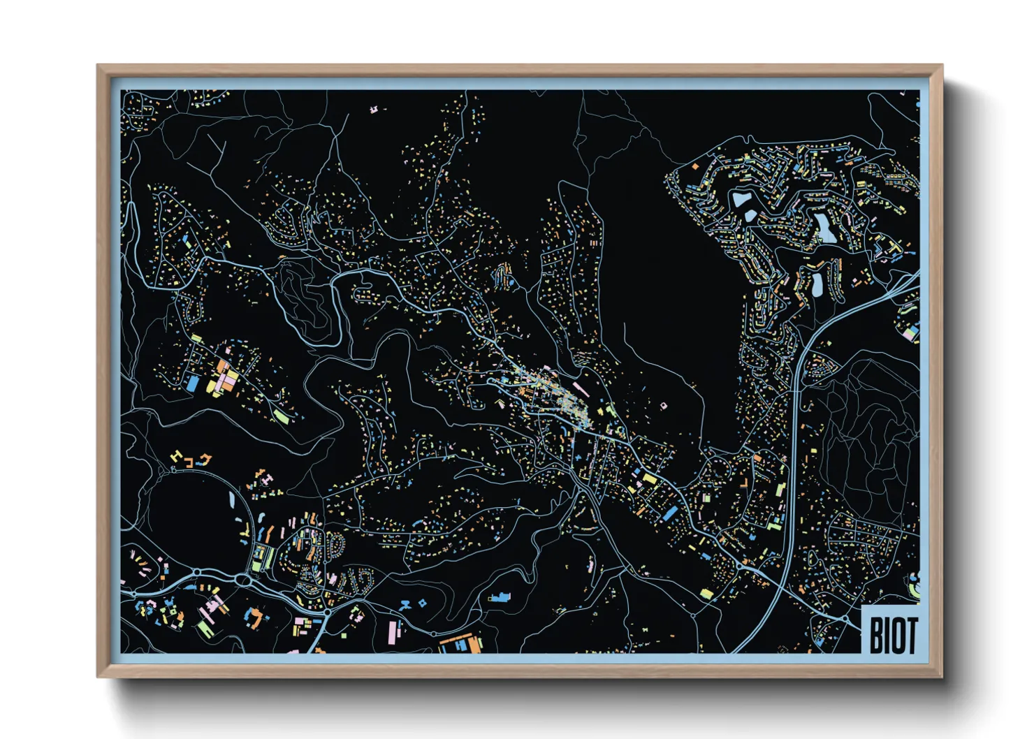 Une affiche de carte sur Biot