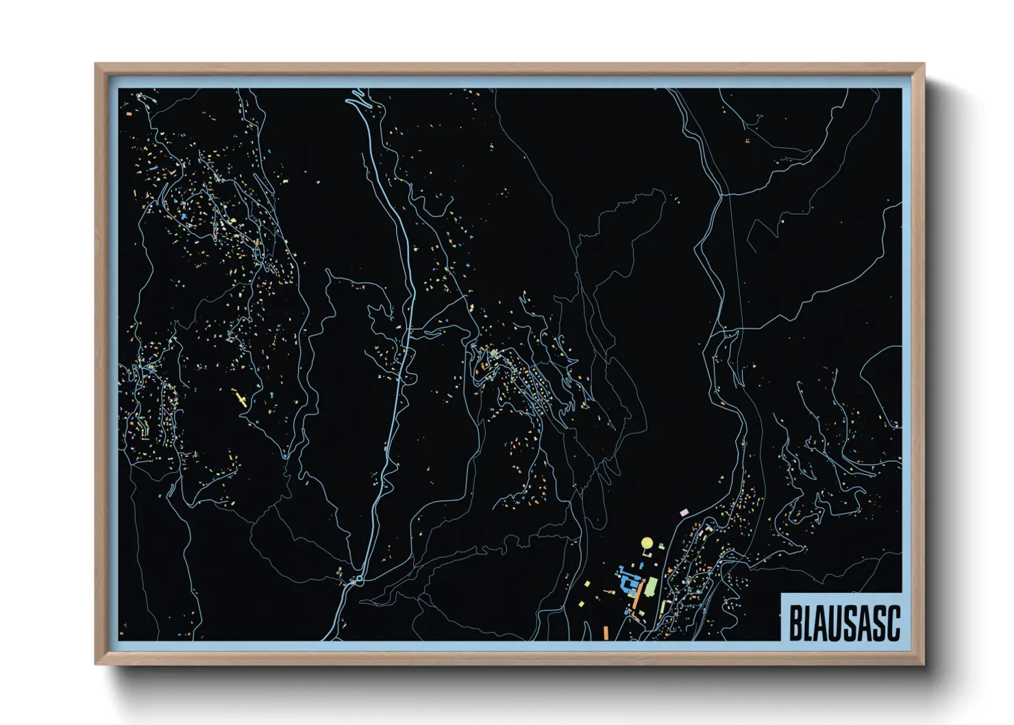 Une affiche de carte sur Blausasc