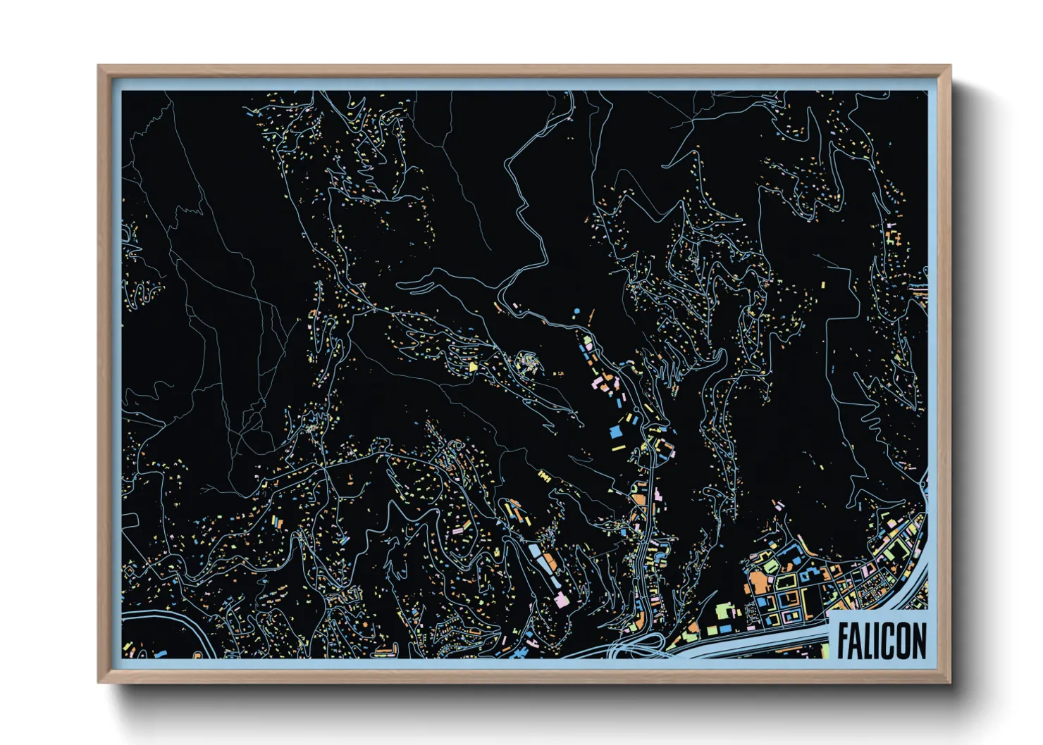 Une affiche de carte sur Falicon