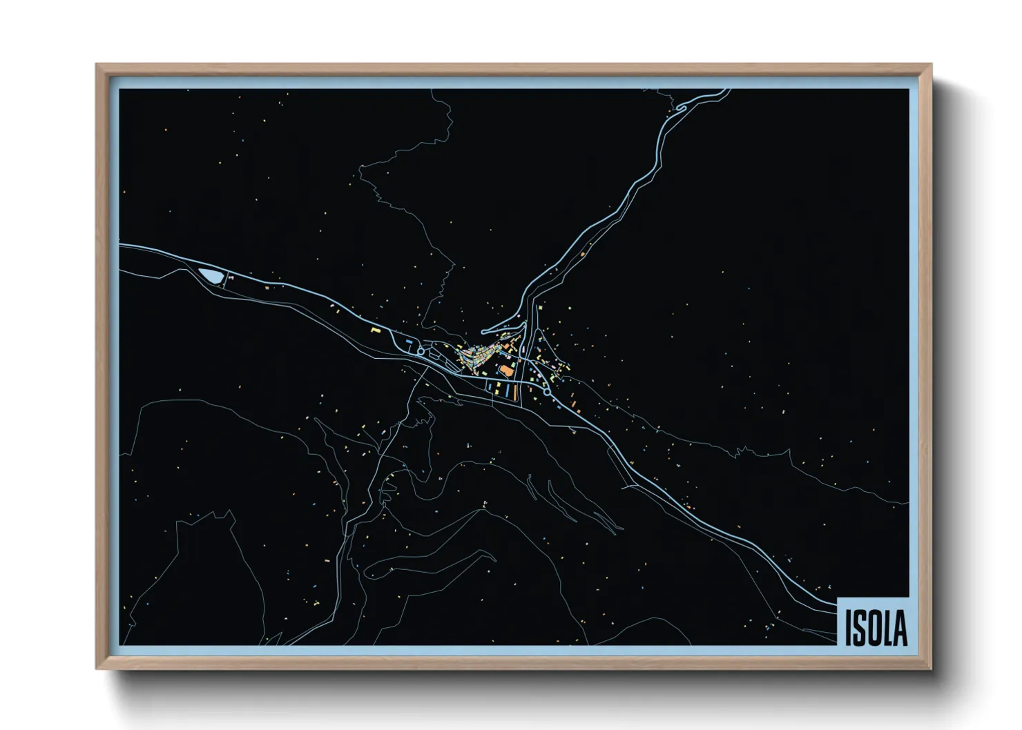Une affiche de carte sur Isola