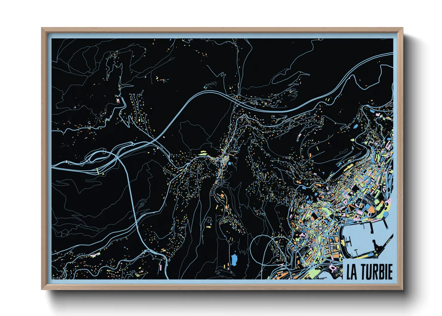 Une affiche de carte sur La Turbie