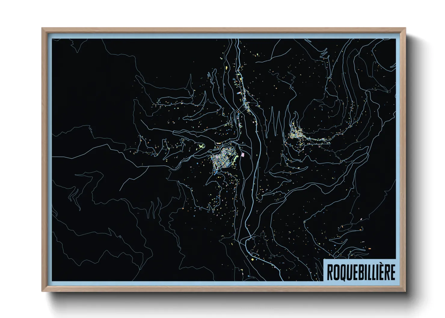 Une affiche de carte sur Roquebillière