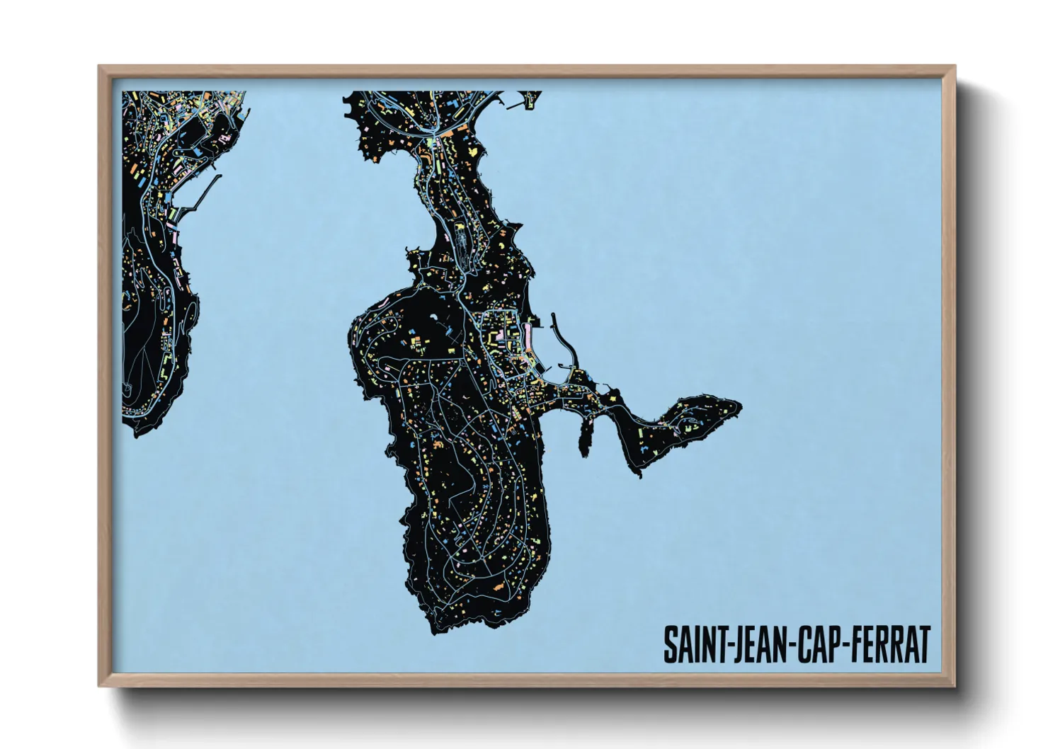 Une affiche de carte sur Saint-Jean-Cap-Ferrat