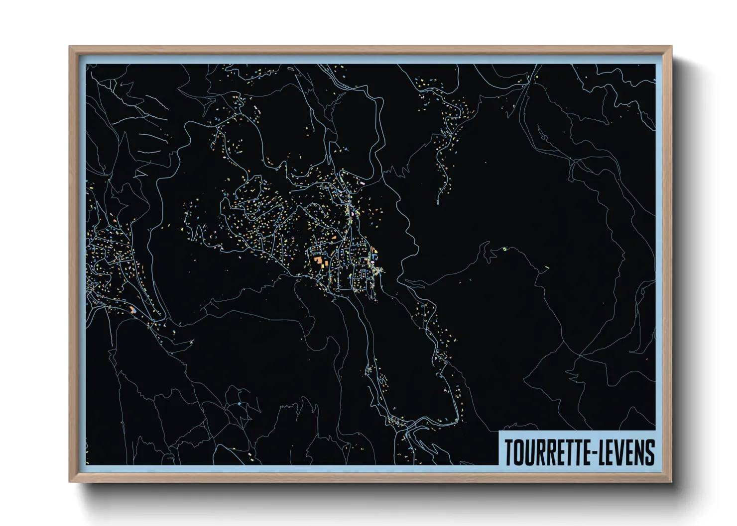Une affiche de carte sur Tourrette-Levens