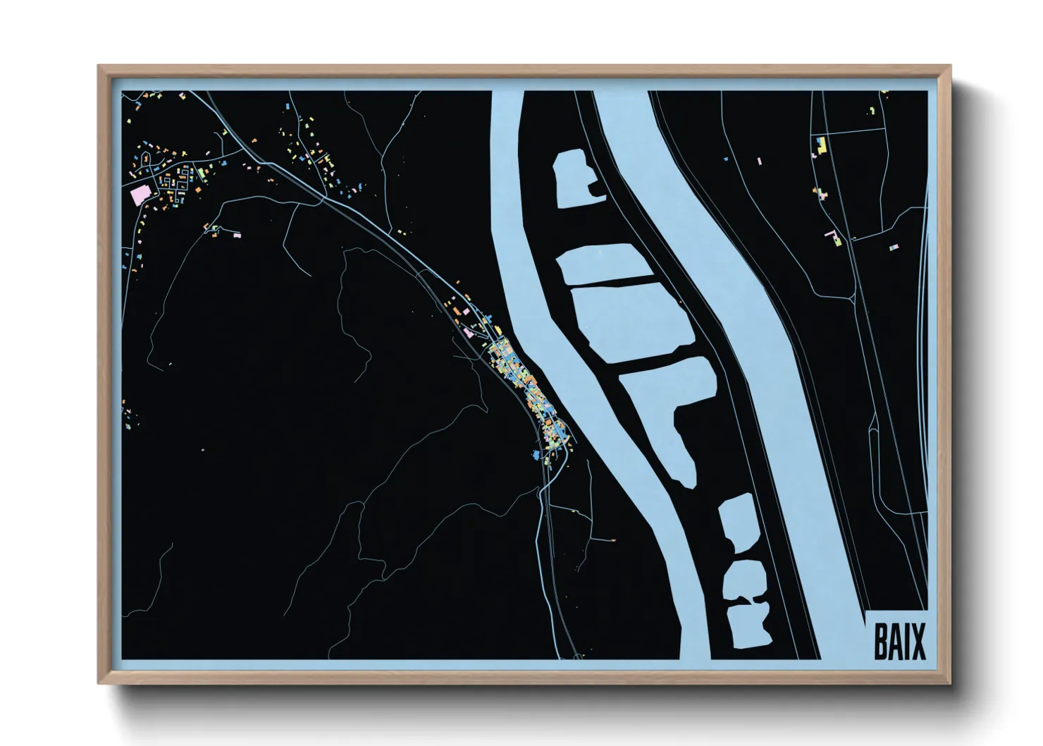 Une affiche de carte sur Baix