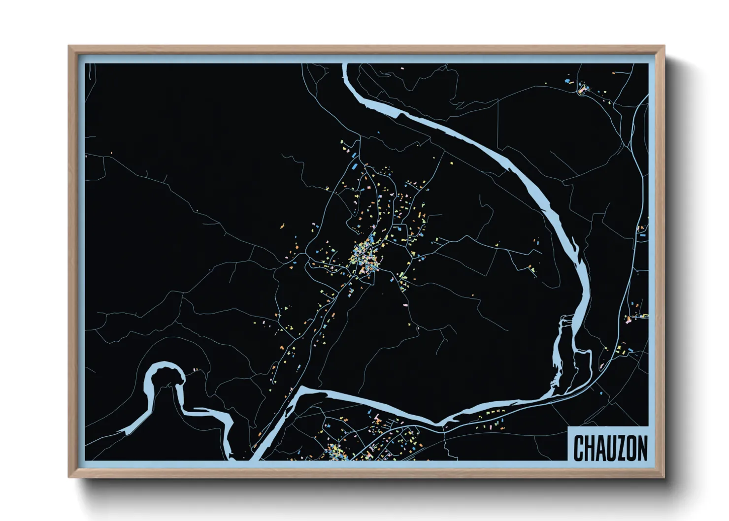 Une affiche de carte sur Chauzon