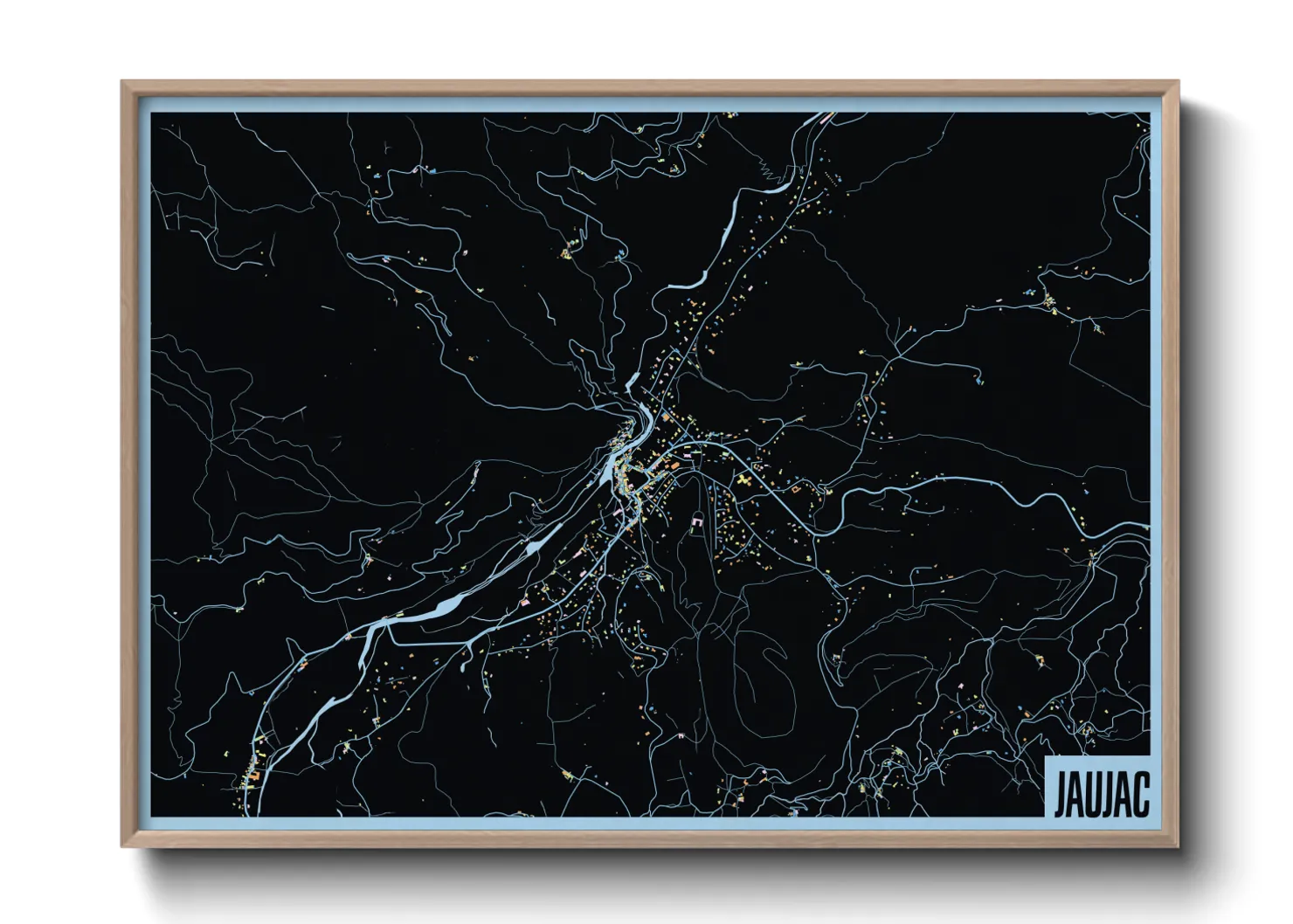 Une affiche de carte sur Jaujac