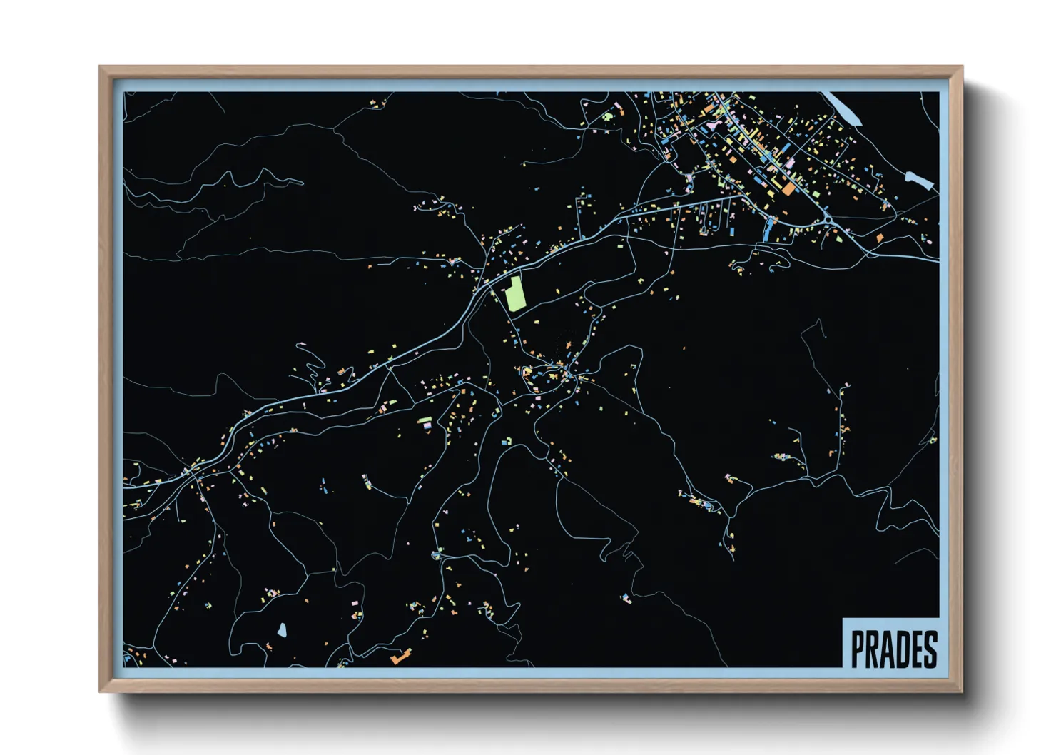 Une affiche de carte sur Prades