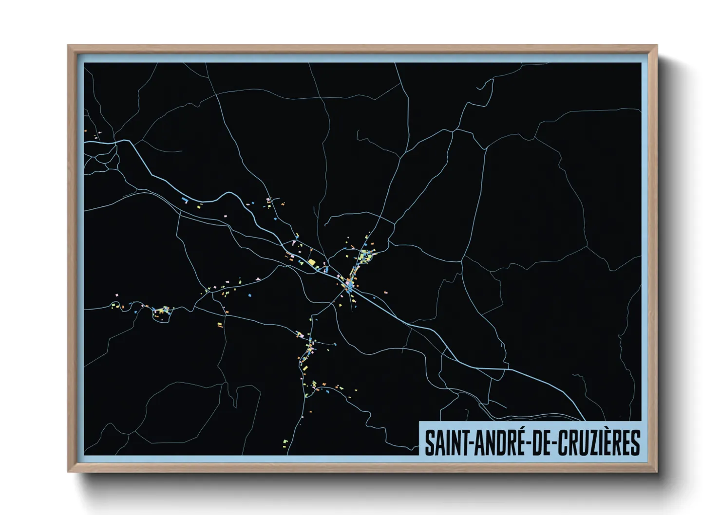 Une affiche de carte sur Saint-André-de-Cruzières