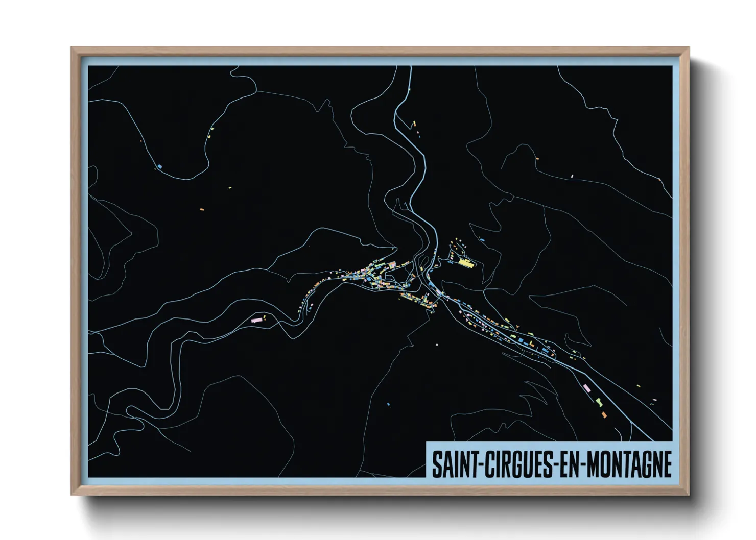 Une affiche de carte sur Saint-Cirgues-en-Montagne