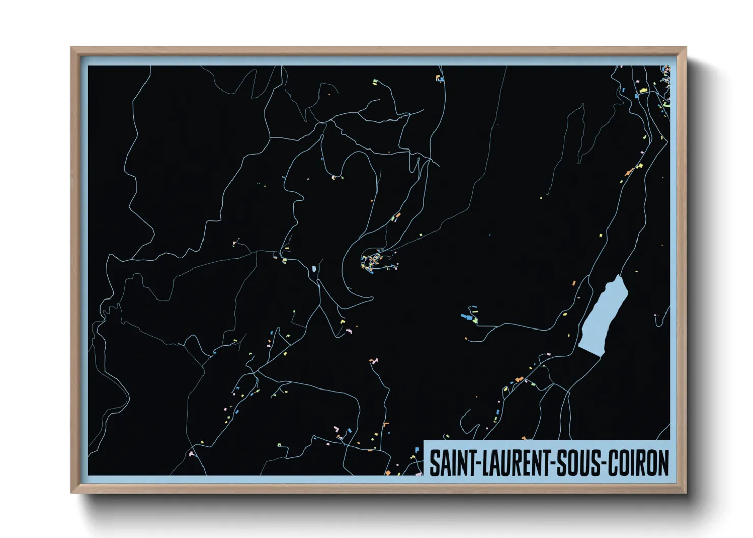 Une affiche de carte sur Saint-Laurent-sous-Coiron