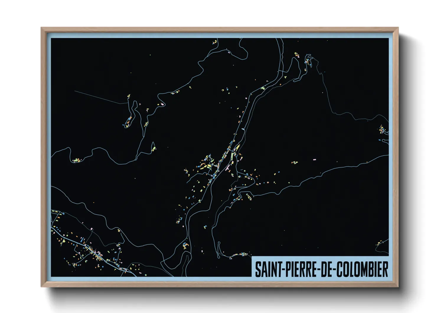 Une affiche de carte sur Saint-Pierre-de-Colombier