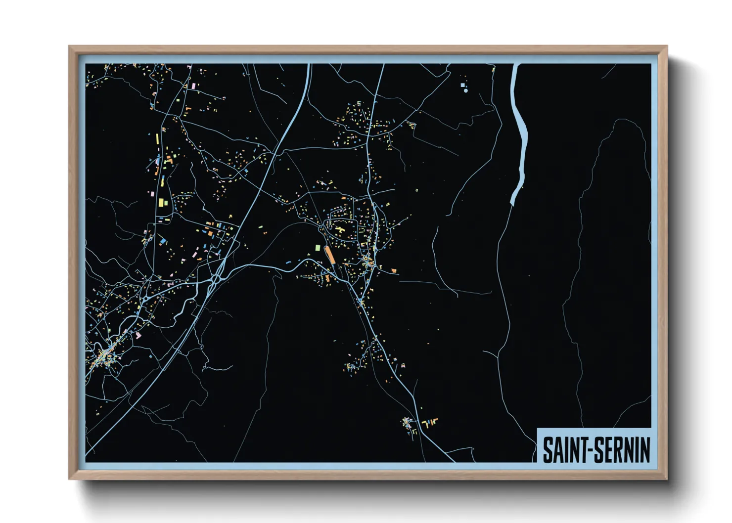 Une affiche de carte sur Saint-Sernin