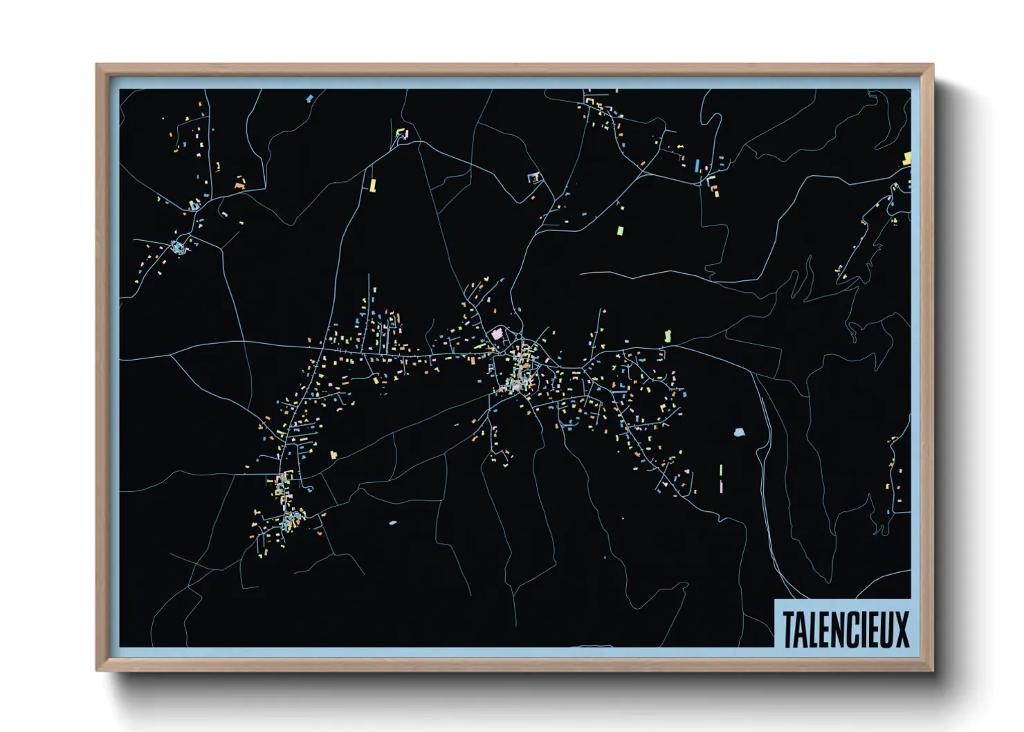 Une affiche de carte sur Talencieux