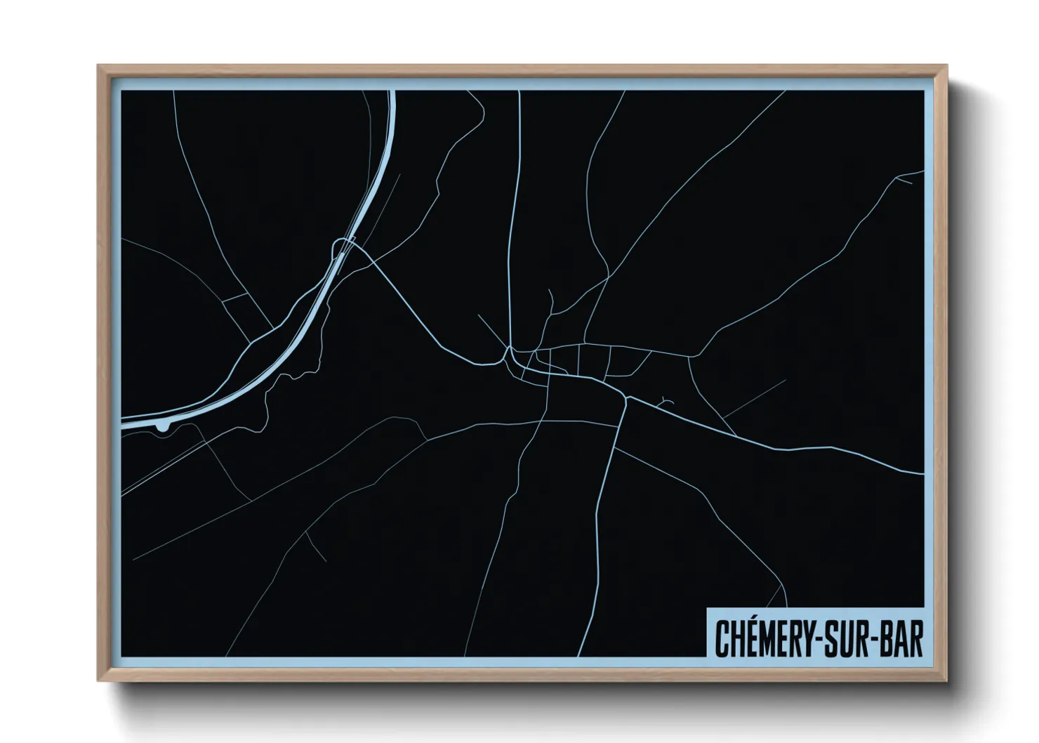 Une affiche de carte sur Chémery-sur-Bar