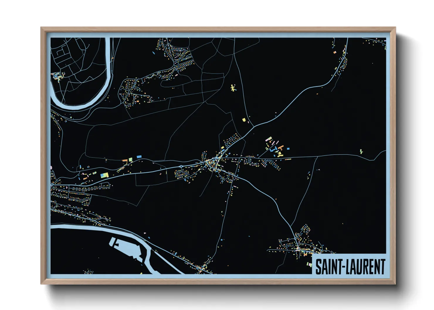 Une affiche de carte sur Saint-Laurent