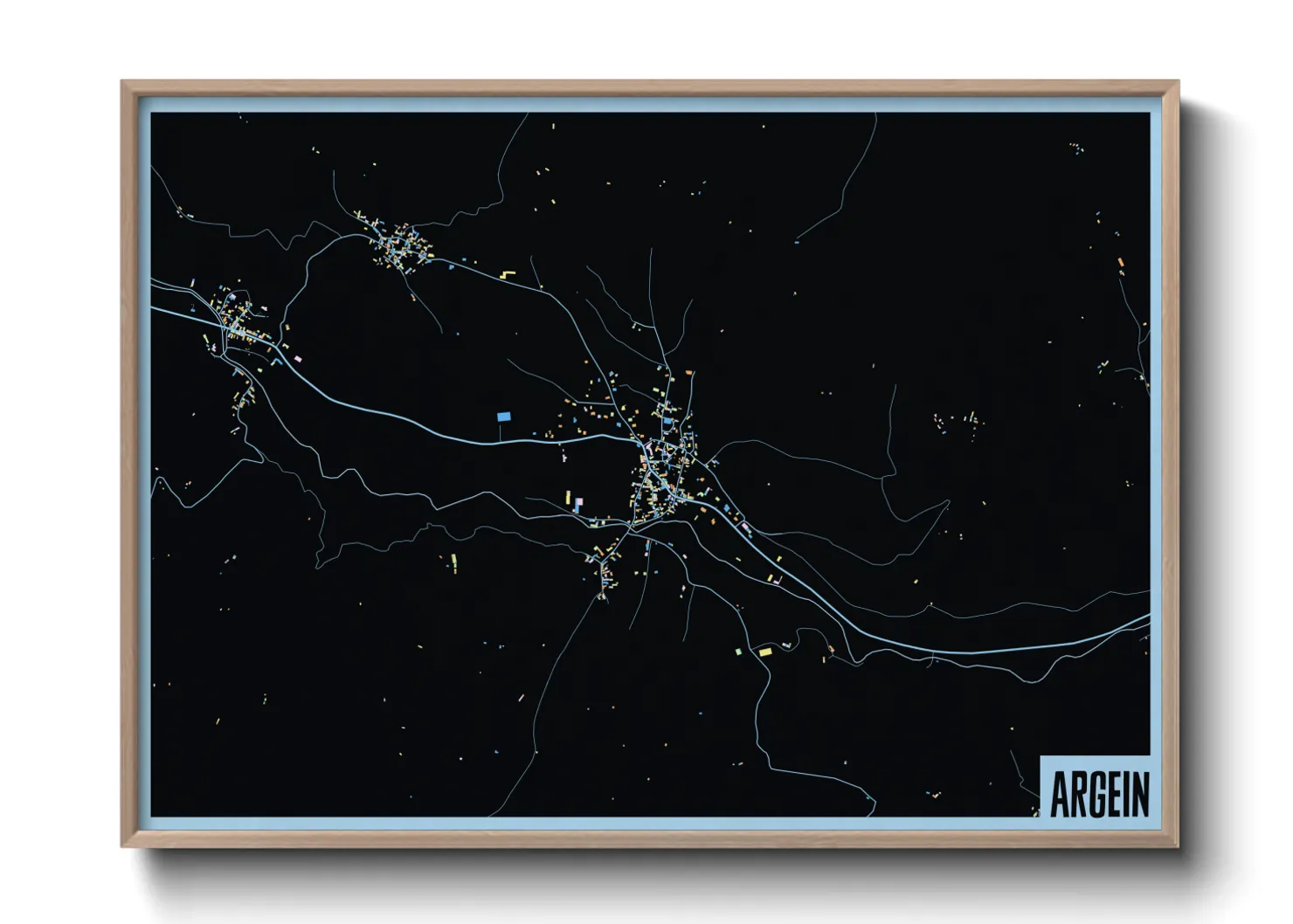 Une affiche de carte sur Argein