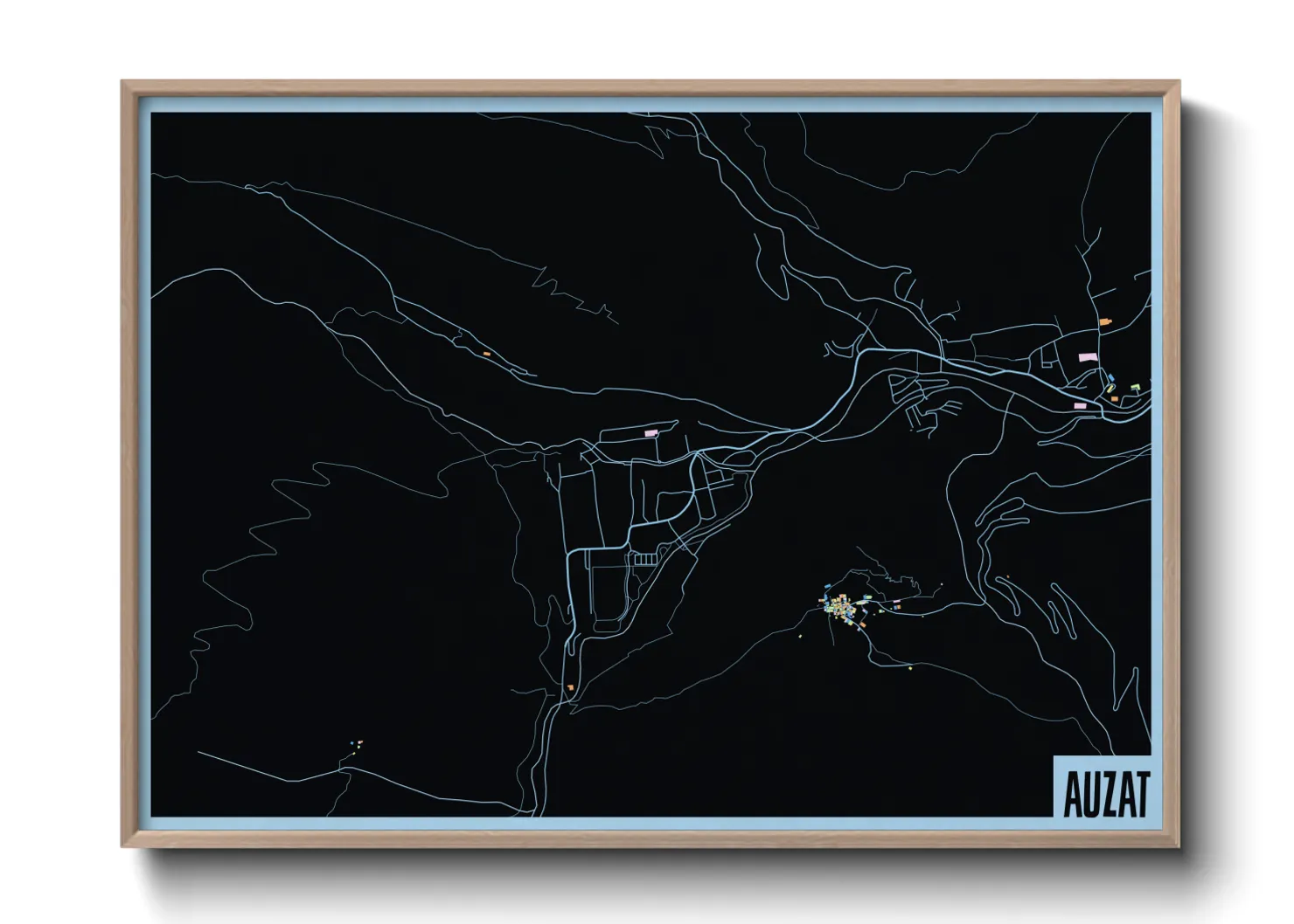 Une affiche de carte sur Auzat