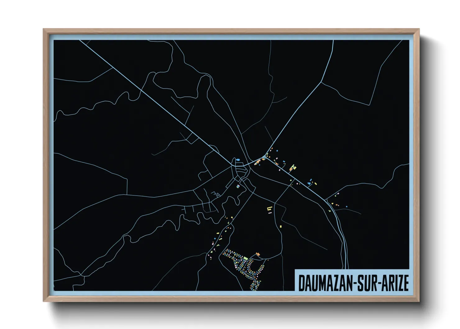 Une affiche de carte sur Daumazan-sur-Arize