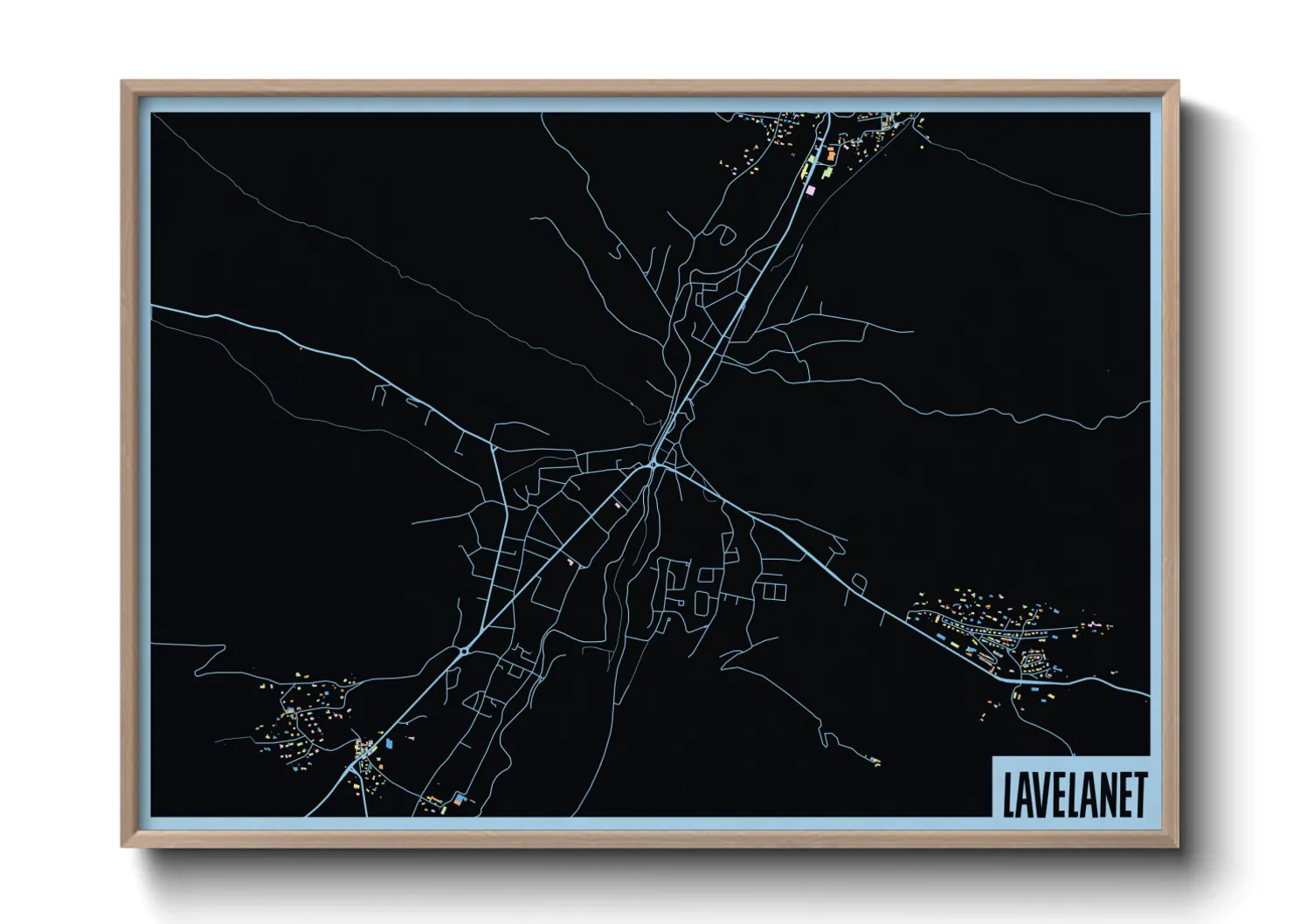 Une affiche de carte sur Lavelanet