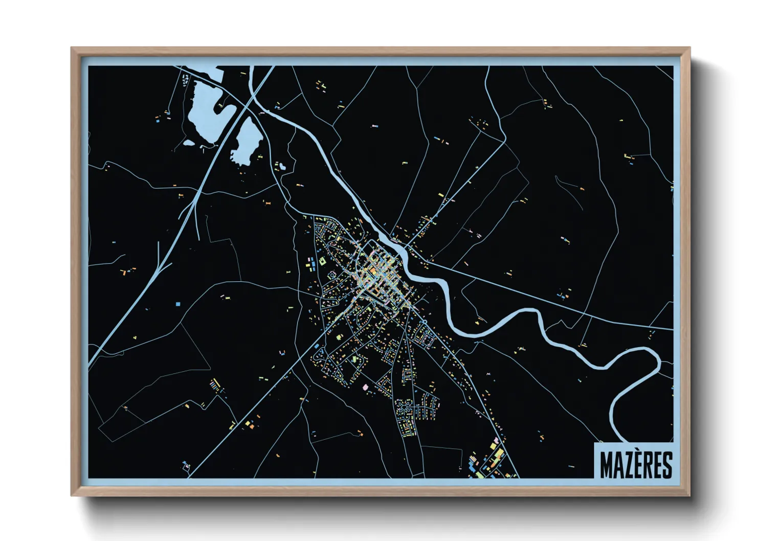 Une affiche de carte sur Mazères