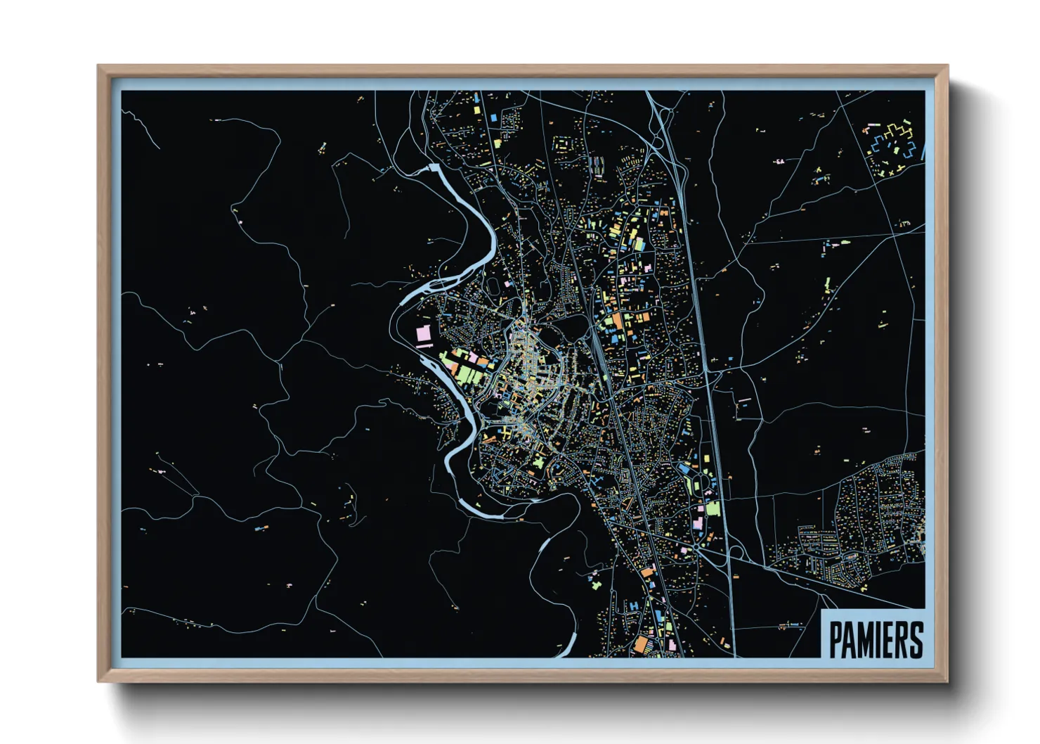 Une affiche de carte sur Pamiers